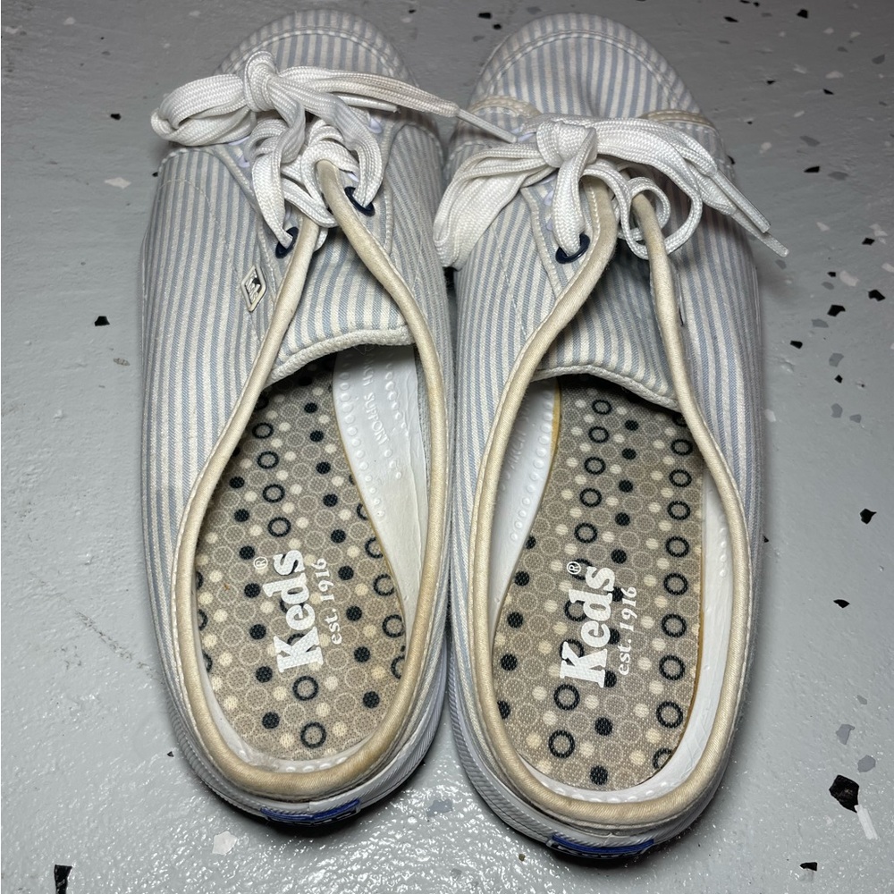 Keds Hampton Sport Women’s Slip On Canvas Shoes Size 8.5 Blue White Striped - Picture 6 of 8